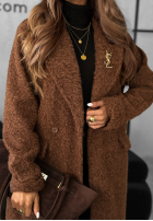 Długi płaszcz kożuszek City Of Bergen czekoladowy