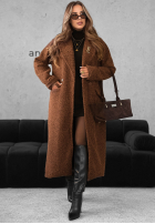Długi płaszcz kożuszek City Of Bergen czekoladowy