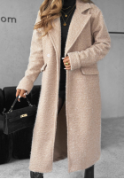 Długi płaszcz kożuszek City Of Bergen beżowy