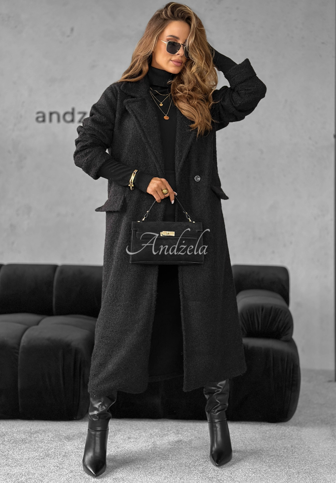 Long sheepskin coat City Of Bergen black