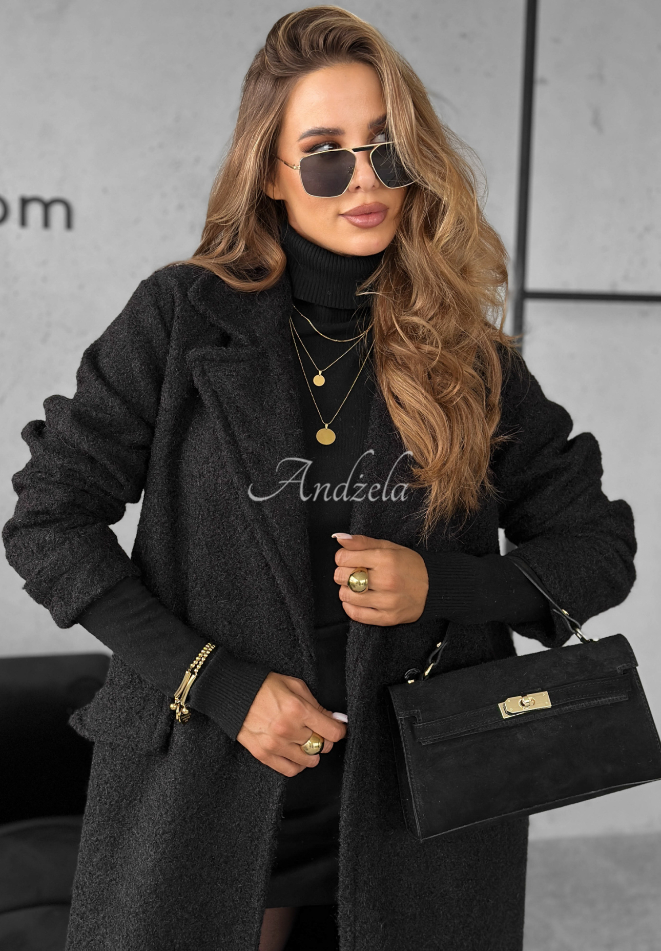 Long sheepskin coat City Of Bergen black