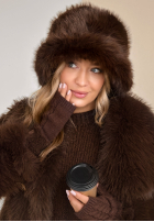 Czapka bucket hat z futerkiem When Snow Falls czekoladowa