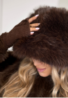 Czapka bucket hat z futerkiem When Snow Falls czekoladowa