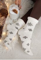 Długie skarpetki z nadrukiem Sugar Snow białe
