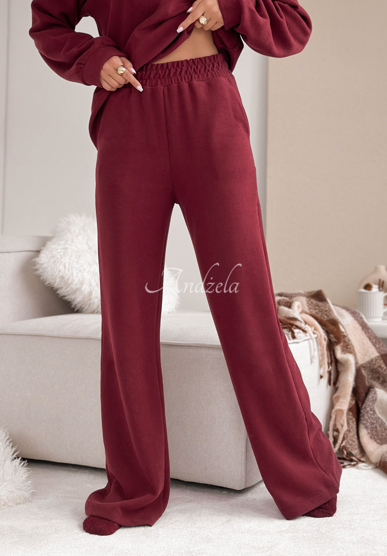 Better Alone sweatshirt and pants set burgundy