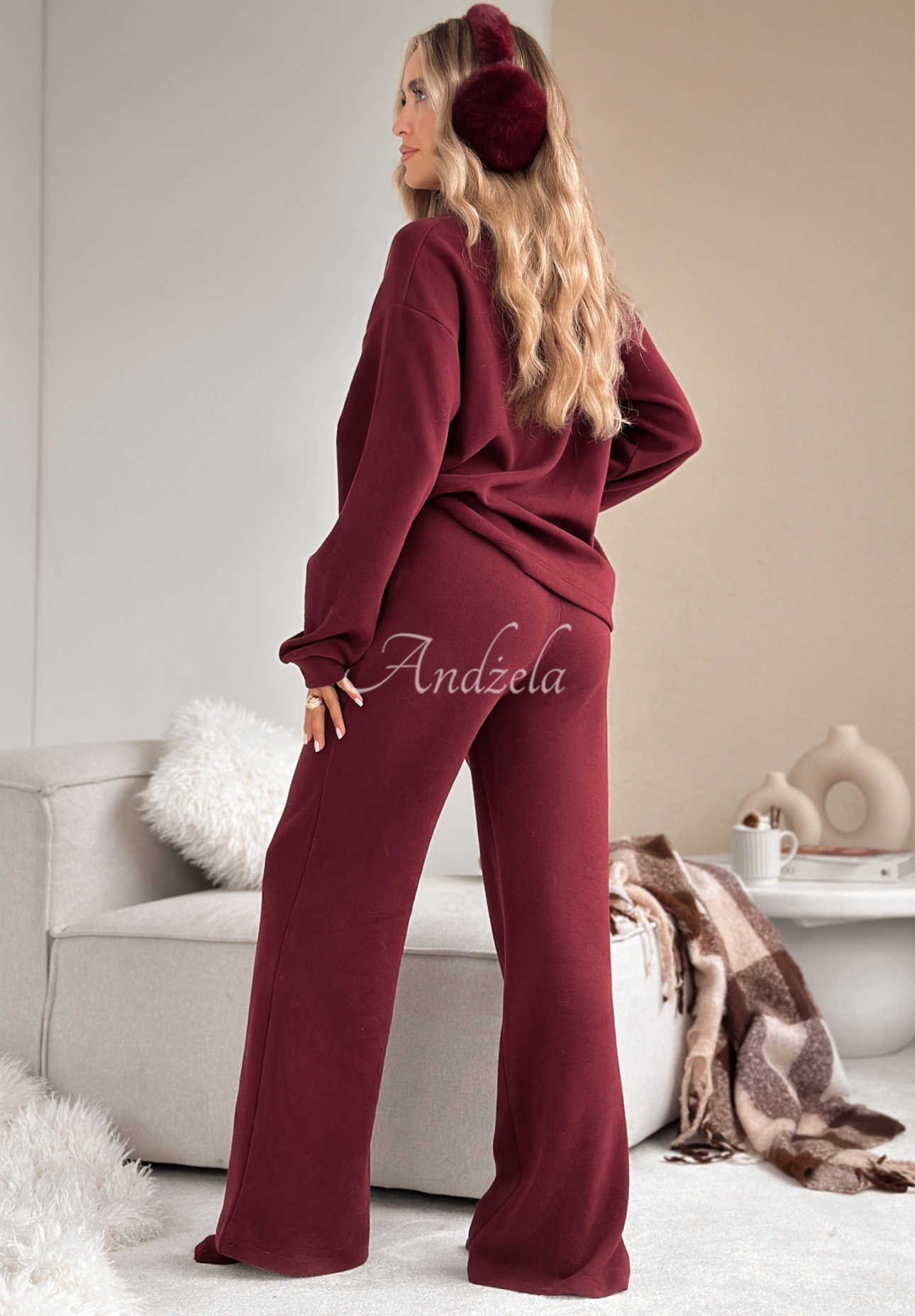 Better Alone sweatshirt and pants set burgundy