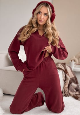 Better Alone sweatshirt and pants set burgundy