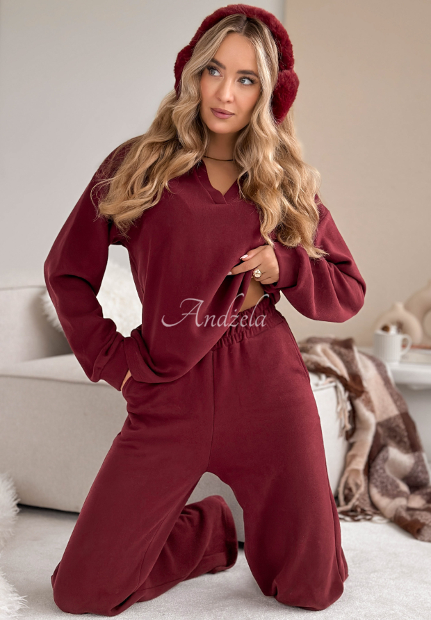 Better Alone sweatshirt and pants set burgundy