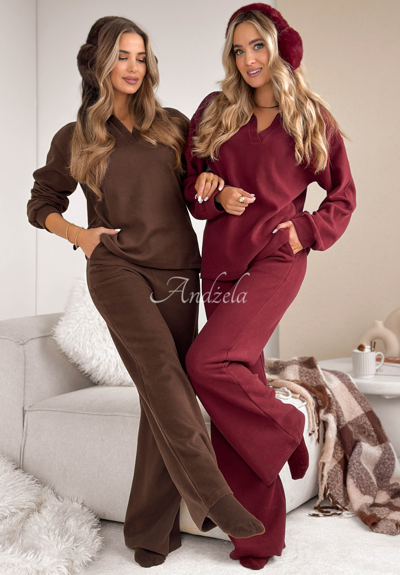 Better Alone sweatshirt and pants set burgundy