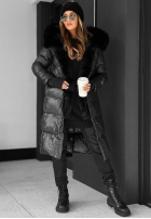 Puchowa kurtka z futerkiem Zero Contact czarna