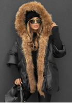 Krótka kurtka z futerkiem Hello October czarna