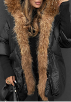 Krótka kurtka z futerkiem Hello October czarna