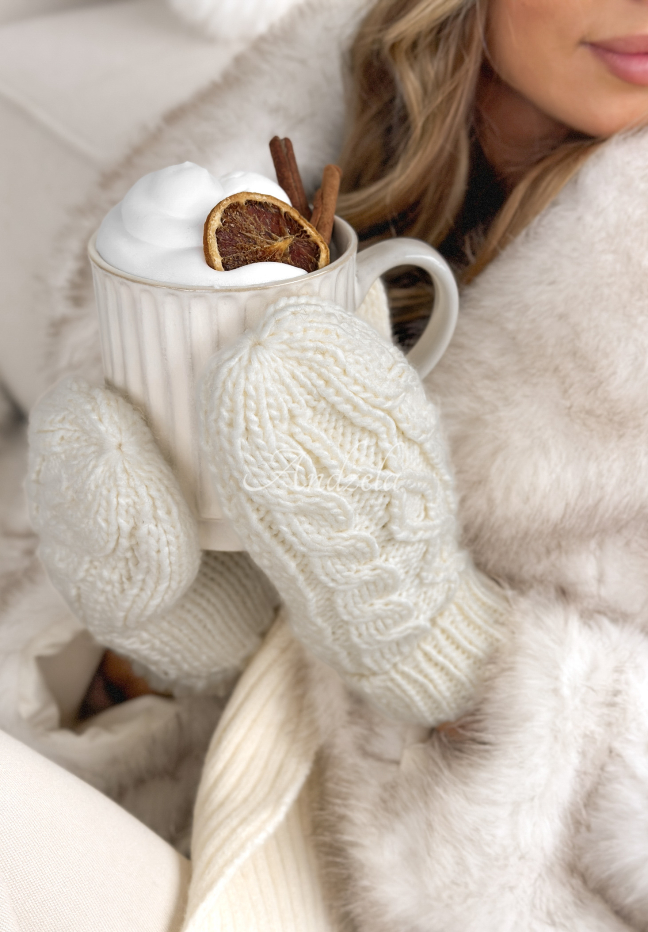 Braided gloves Arctic Weather ecru