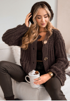 Short cardigan with buttons Autumn Lovers chocolate