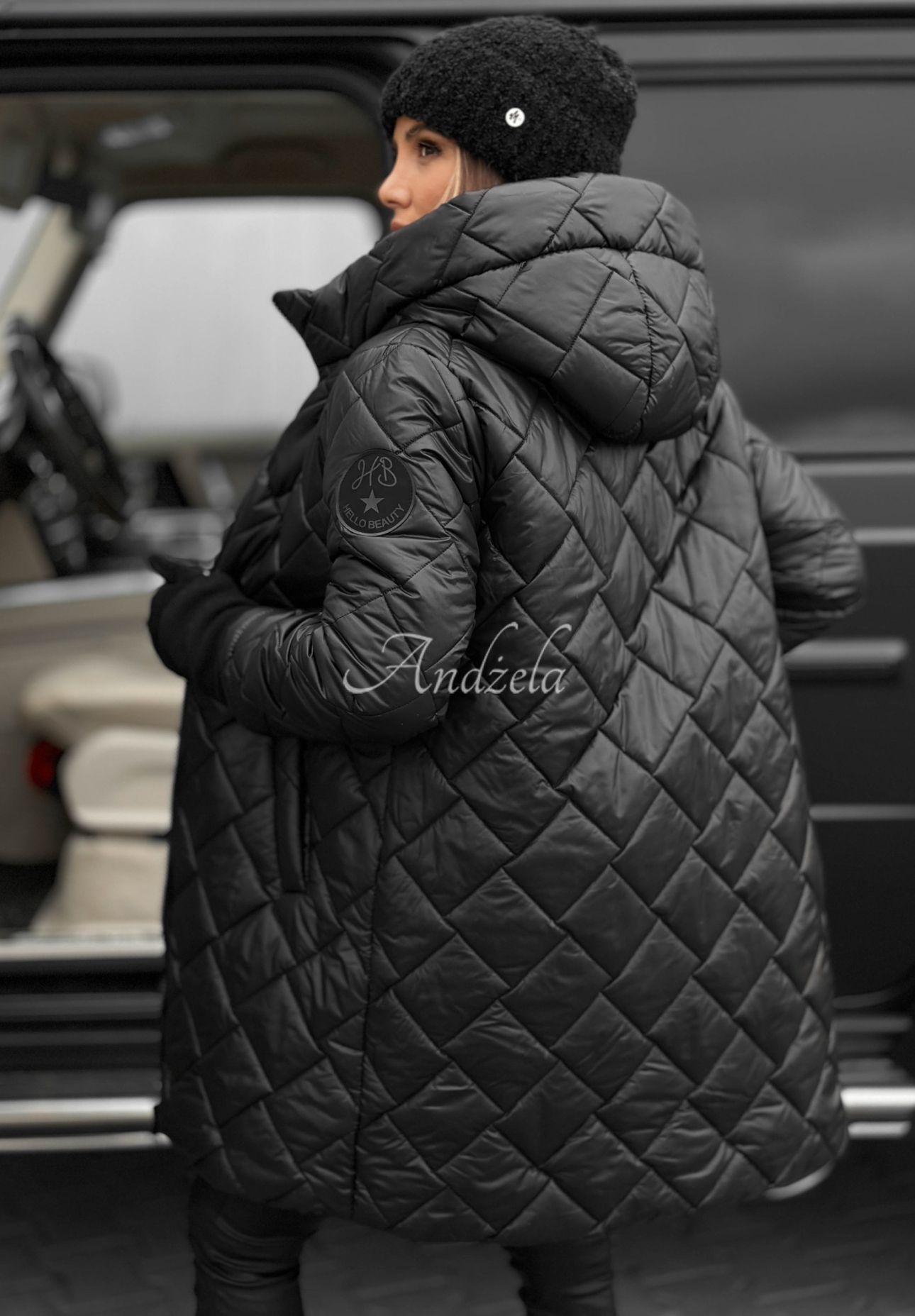 Forest Walk long quilted jacket black