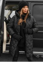 Długa pikowana kurtka Forest Walk czarna