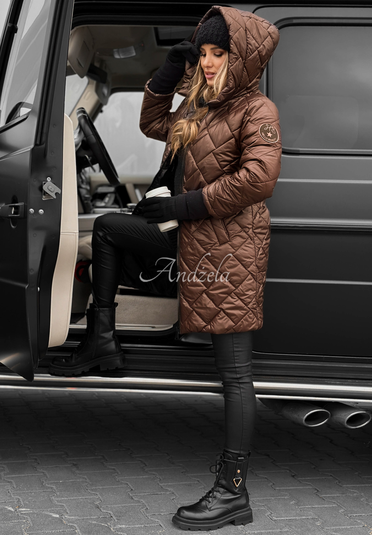 Forest Walk long quilted jacket chocolate