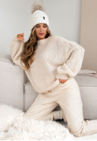 Sweter oversize Pink Mountain beżowy