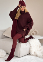 Sweter z golfem Mavi burgundowy