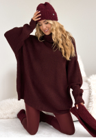 Sweter z golfem Mavi burgundowy