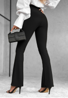 Legginsy dzwony z ozdobnym pasem To The Caffe czarne