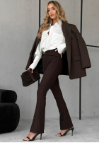 Legginsy dzwony z ozdobnym pasem To The Caffe czekoladowe