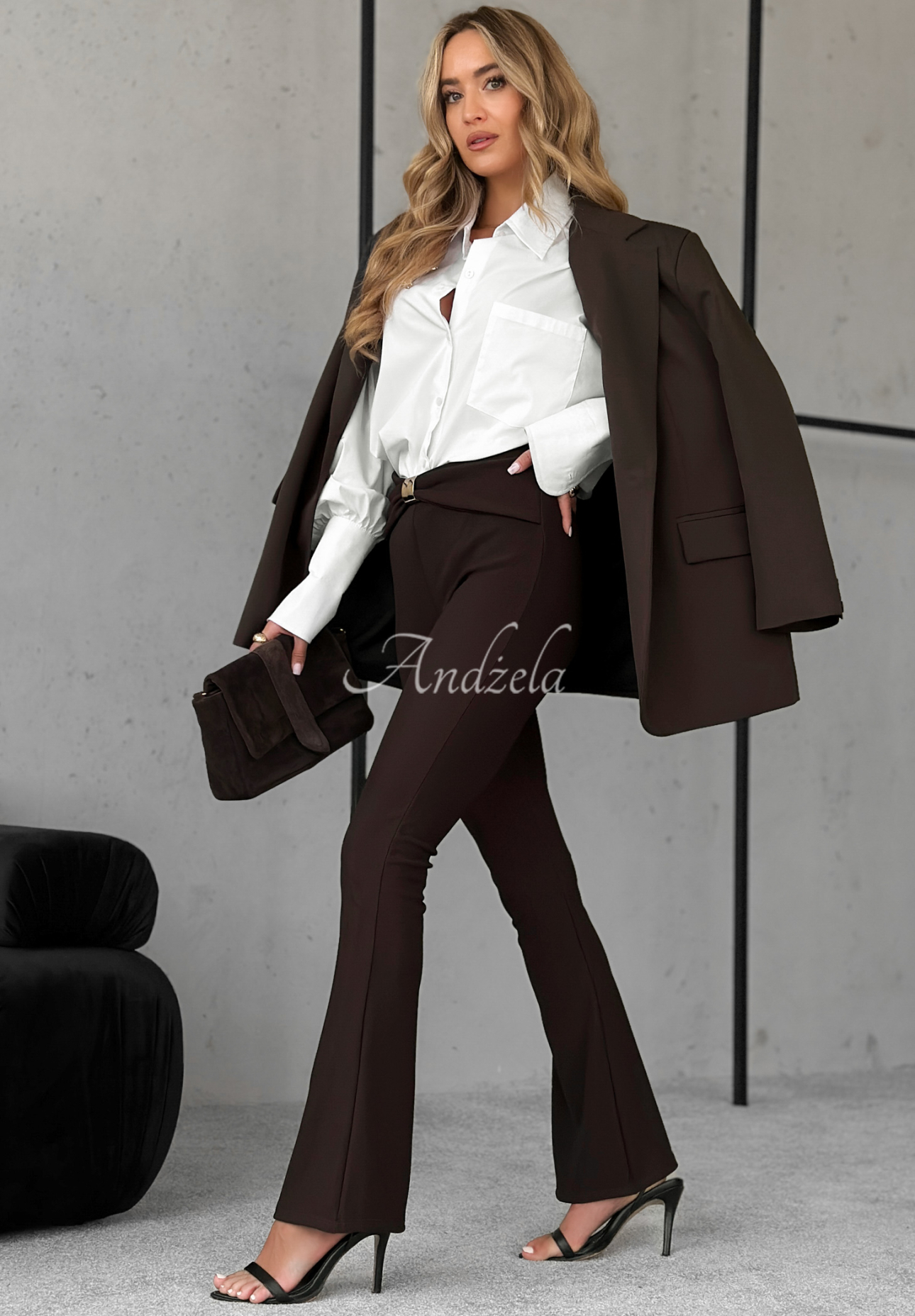 Bell leggings with decorative belt To The Caffe chocolate