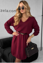 Dzianinowa sukienka You Decide burgundowa