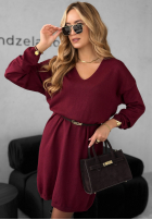 Knitted dress with viscose and cashmere You Decide burgundy