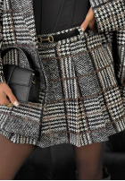 Spódniczka mini w pepitkę Important Time biało-czarna