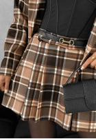 Spódniczka mini w kratę Important Time camelowa