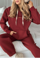 Komplet dresowy bluza i spodnie She Did That burgundowy
