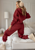 Komplet dresowy bluza i spodnie She Did That burgundowy