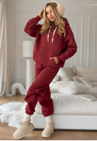 Komplet dresowy bluza i spodnie She Did That burgundowy