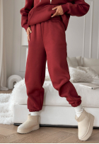 Komplet dresowy bluza i spodnie She Did That burgundowy