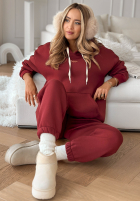 Komplet dresowy bluza i spodnie She Did That burgundowy