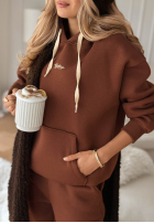 Komplet dresowy bluza i spodnie She Did That czekoladowy