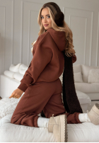 Komplet dresowy bluza i spodnie She Did That czekoladowy