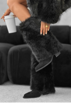 Botki z futerkiem White Angels czarne