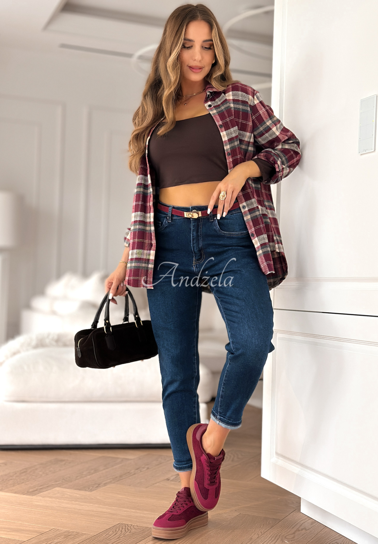 Spodnie jeansowe mom fit It's Not About You ciemnoniebieskie