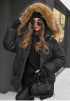 Pikowana kurtka z kapturem Say Goodbye czarna