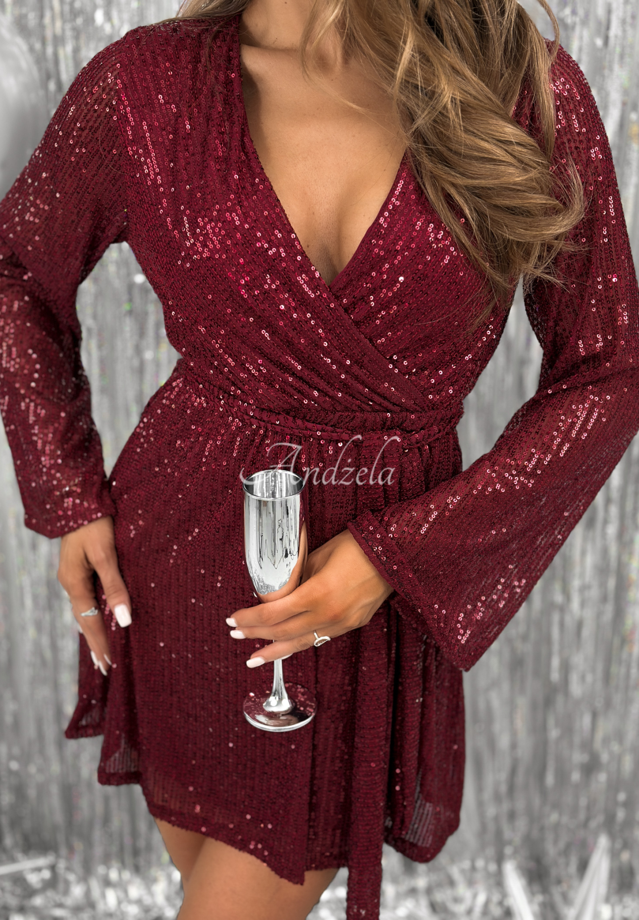 Sequin mini dress Star Is Shining burgundy