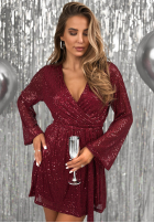 Krótki cekinowy kombinezon Star Is Shining burgundowy