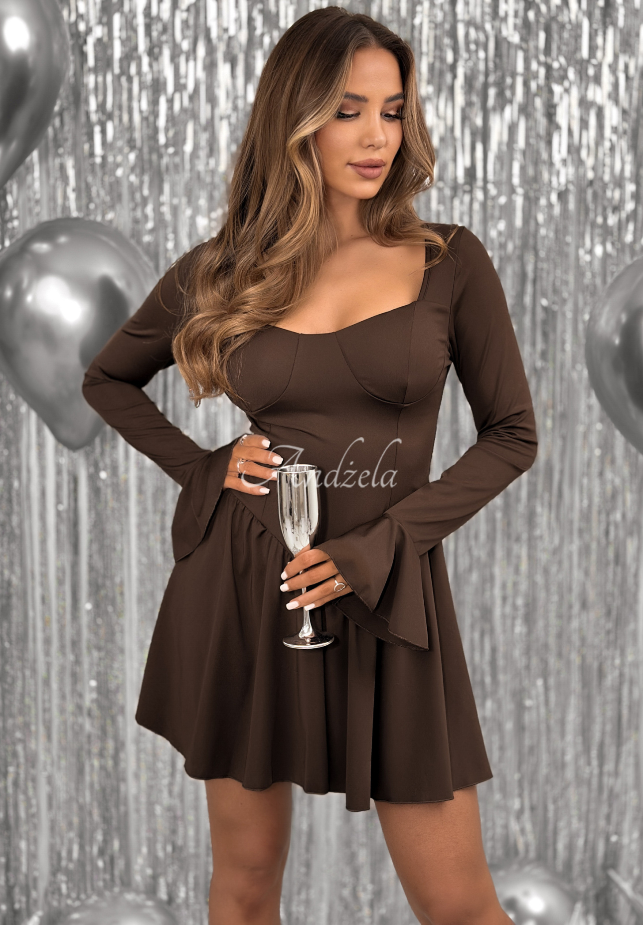 Flirting With Life chocolate blush mini dress