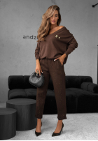 Spodnie z paskiem Unlock Your Potential czekoladowe