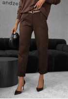 Spodnie z paskiem Unlock Your Potential czekoladowe