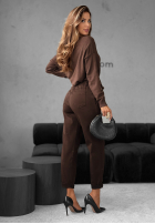 Spodnie z paskiem Unlock Your Potential czekoladowe