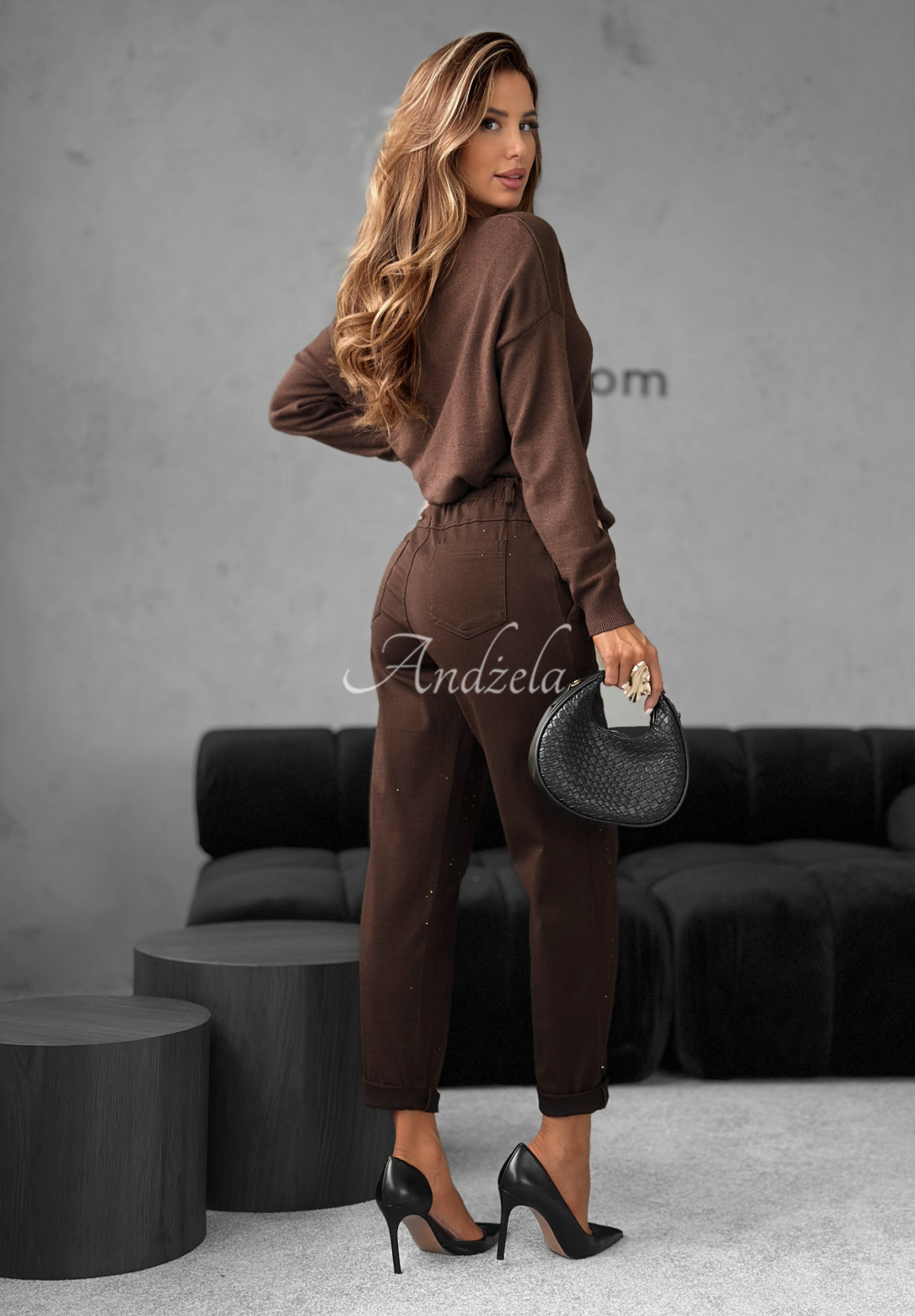 Pants with belt Unlock Your Potential chocolate