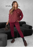 Komplet dresowy bluza i spodnie Inside Out burgundowy