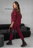 Komplet dresowy bluza i spodnie Inside Out burgundowy